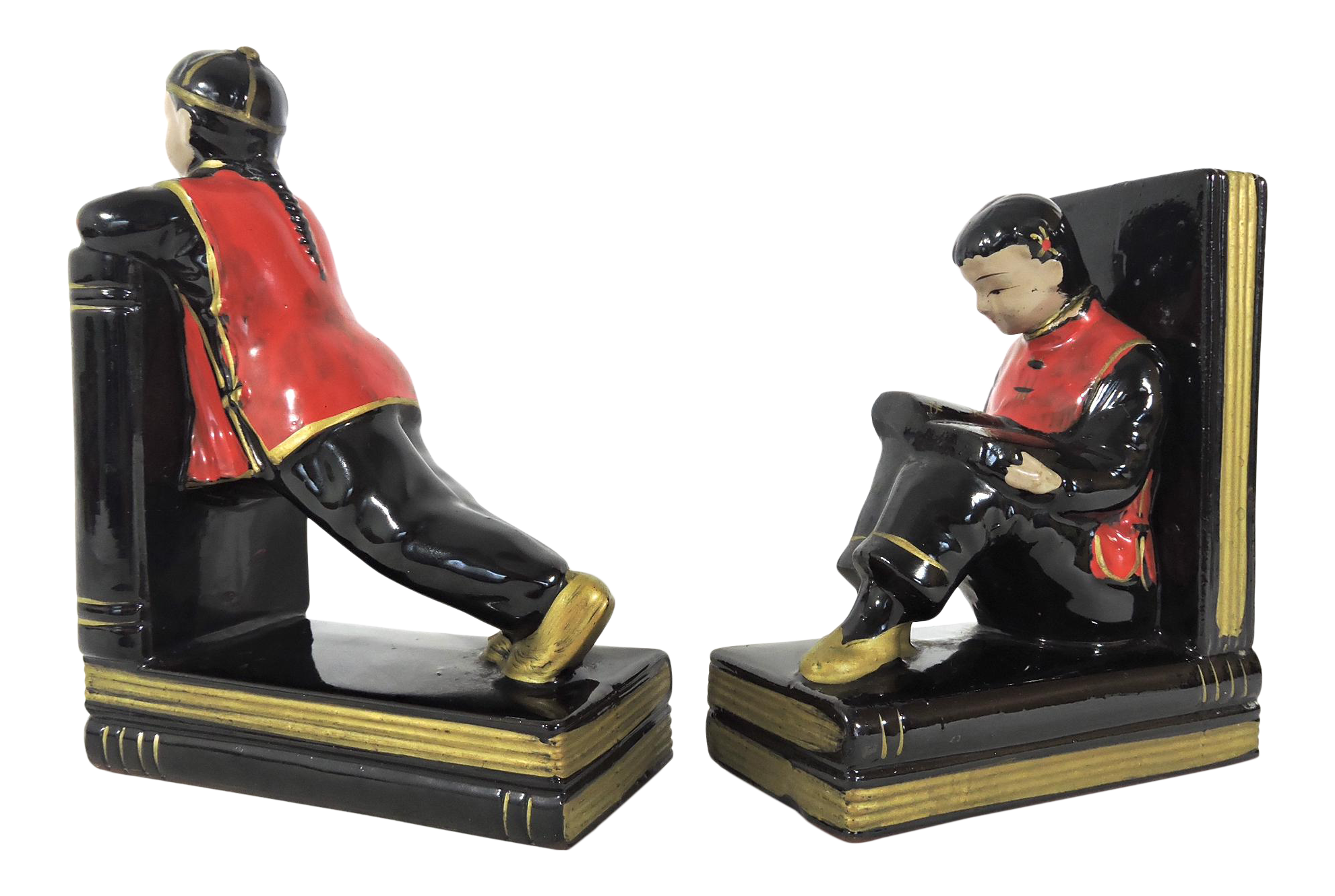 Boy /& Girl Mid Century. Pair Vintage Asian Figurines